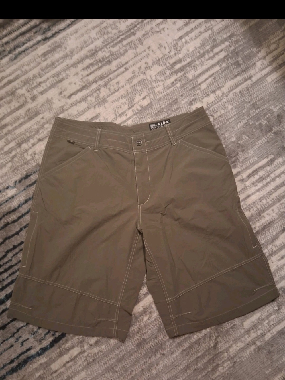 KUHL Shorts Mens 38 Outdoor Cargo Pocket Hiking Camp Stretch Flex Green Grey